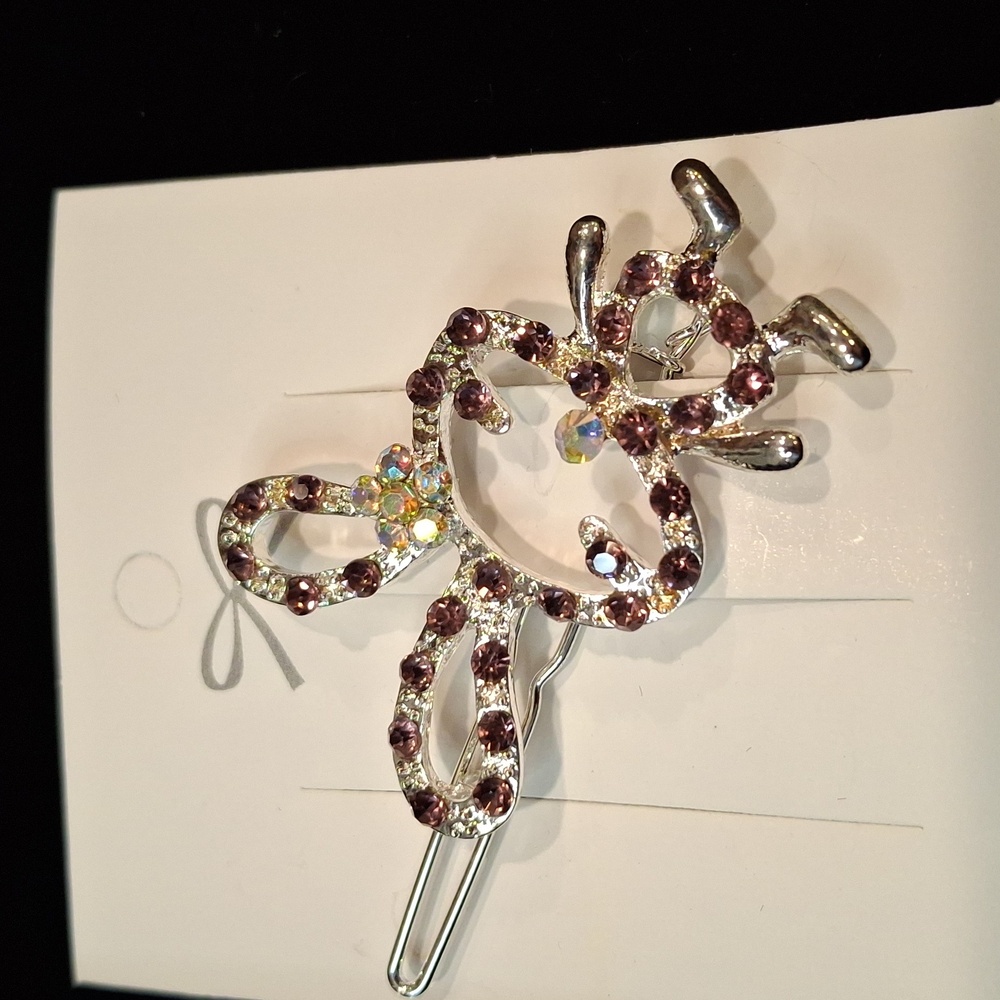 Purple Sparkling Bunny Hair Clip - Picture 2 of 4
